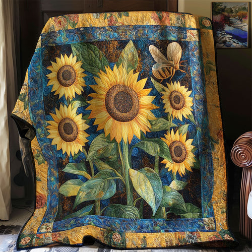 Sunflowers And Bee WN0208005CL Quilt Blanket