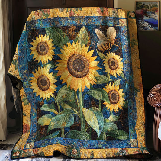 Sunflowers And Bee WN0208005CL Quilt Blanket