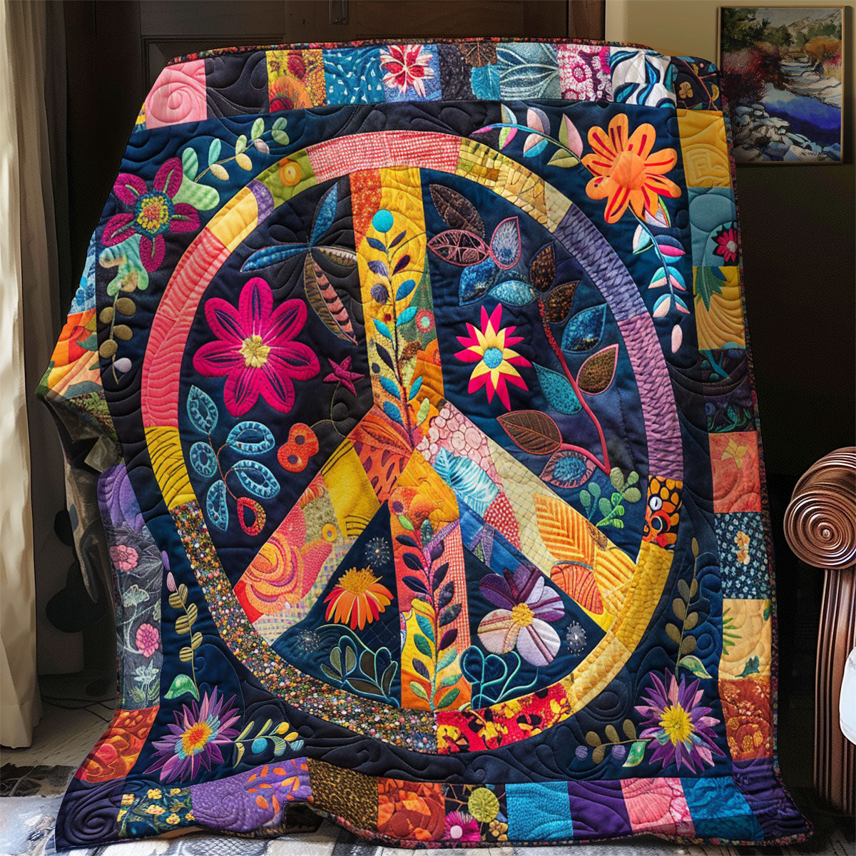 Trippy Hippie Sign SR1008033CL Quilt Blanket