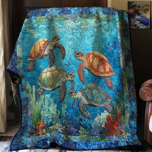 Turtles Explore The Ocean WN0508011CL Quilt Blanket