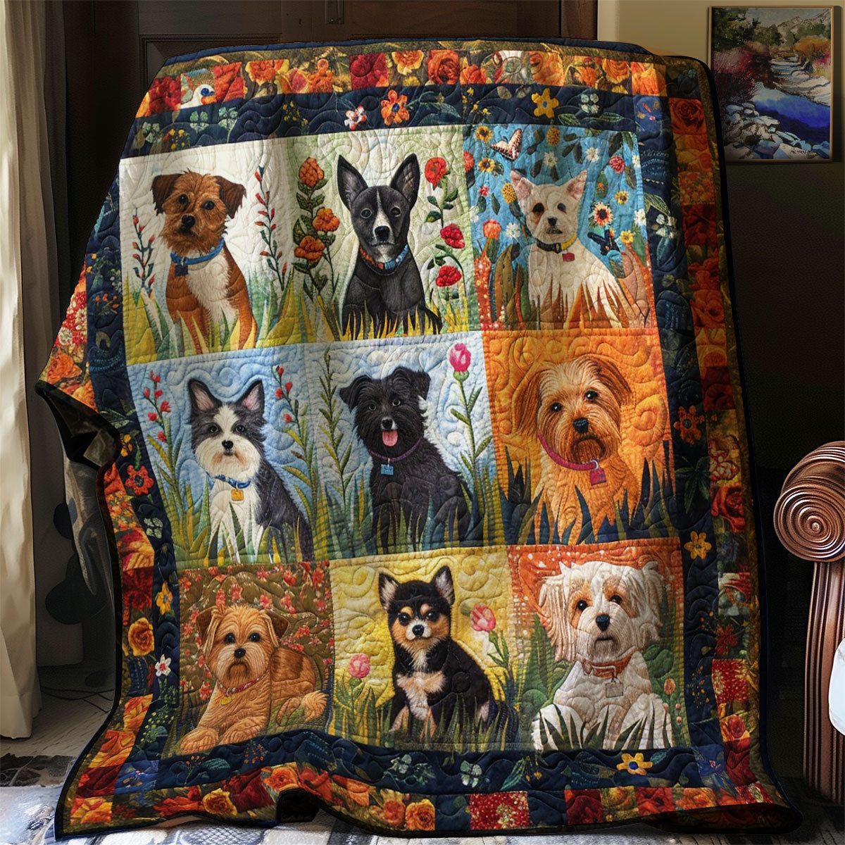 Type Of Dogs WM1008083CL Quilt Blanket