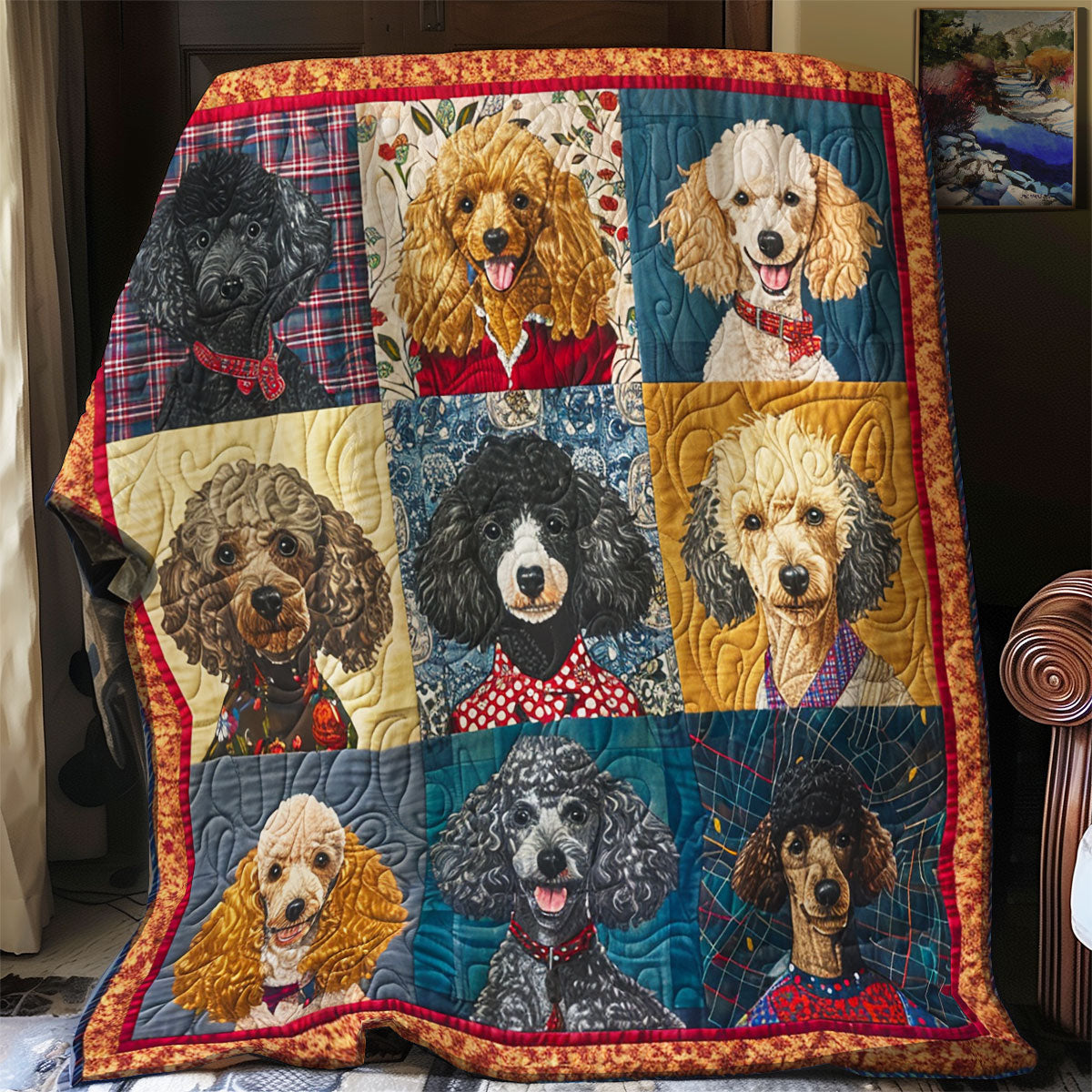 Vintage Poodle SR1008007CL Quilt Blanket