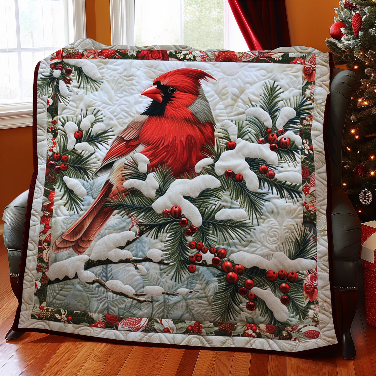 Winter Cardinal SR1908047CL Quilt Blanket
