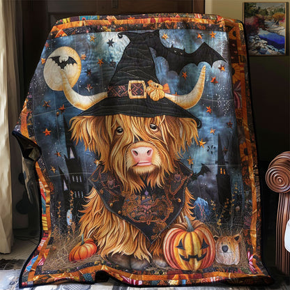 Witchy Highland Cow WN0908121CL Quilt Blanket