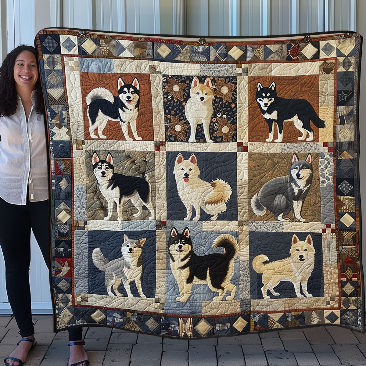 Adorable Husky SR0908025CL Quilt Blanket