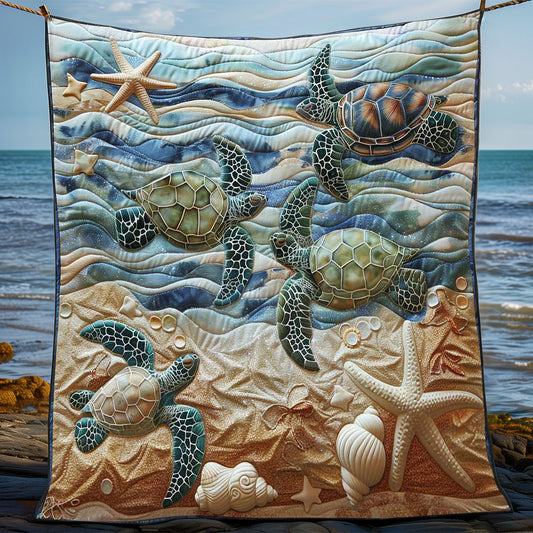 Beachside Turtle Refuge WN1408108CL Quilt Blanket