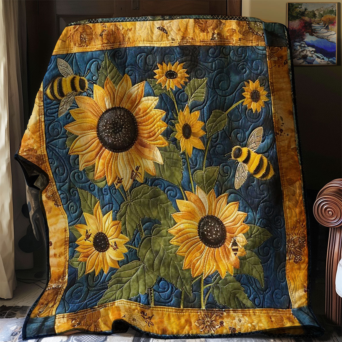 Bee Buzzing Garden WN2108110CL Quilt Blanket