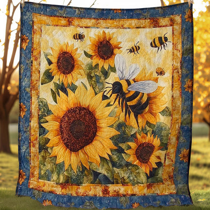 Bees And Sunflowers WN0208004CL Quilt Blanket