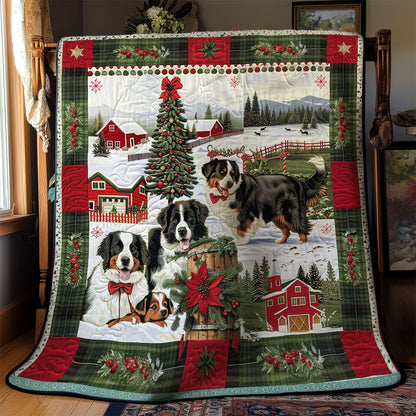 Bernese Mountain Holiday Cheer WN3008009CL Quilt Blanket