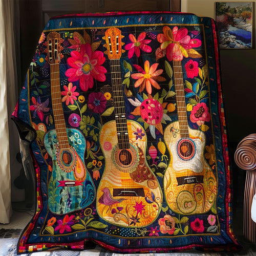 Bohemian Guitar Breeze WN2208134CL Quilt Blanket