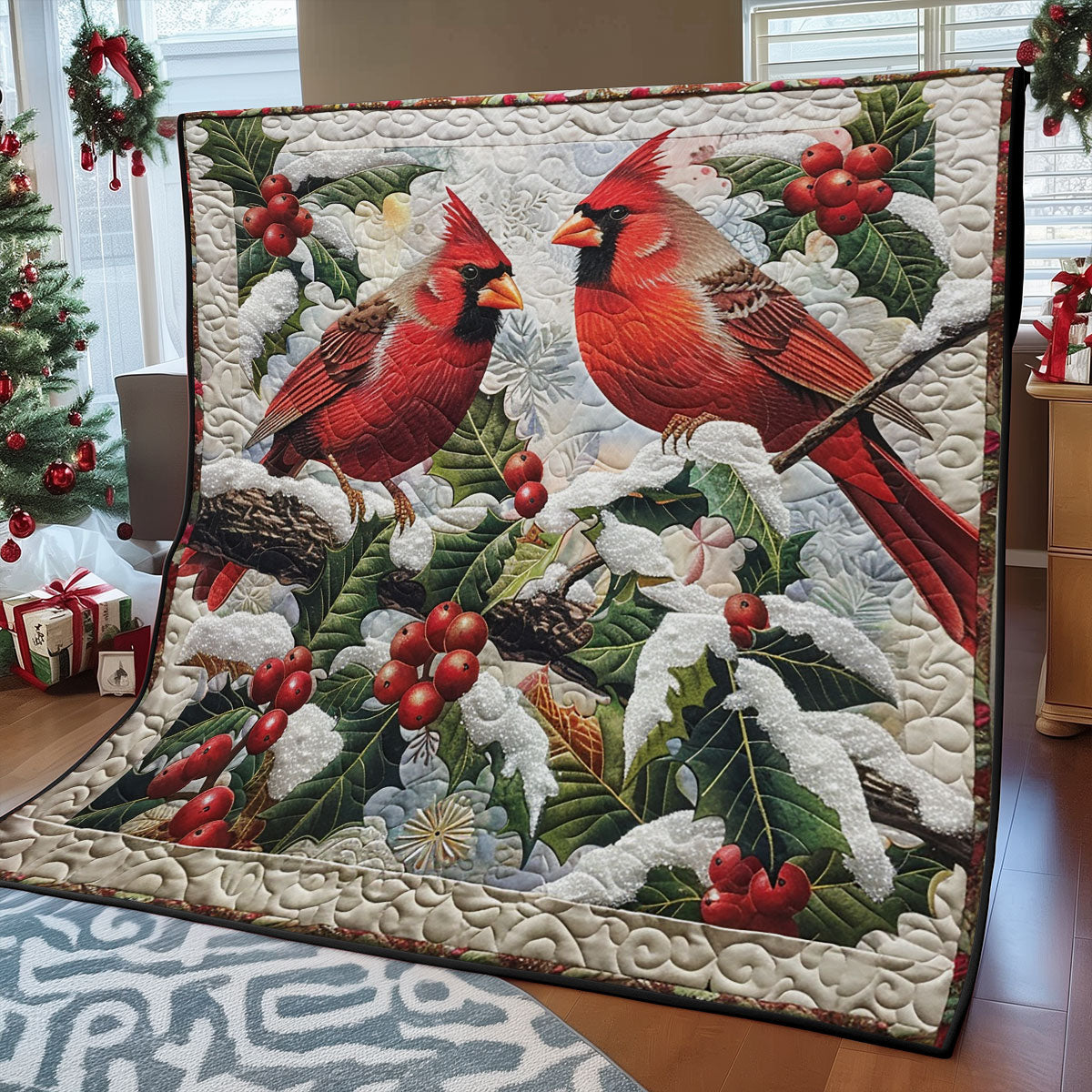Cardinal And Flower SR2308006CL Quilt Blanket