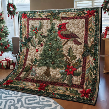 Cardinal With Pine Tree SR1908044CL Quilt Blanket