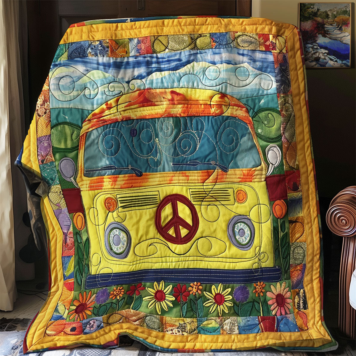 Floral Peace Van SR1408025CL Quilt Blanket