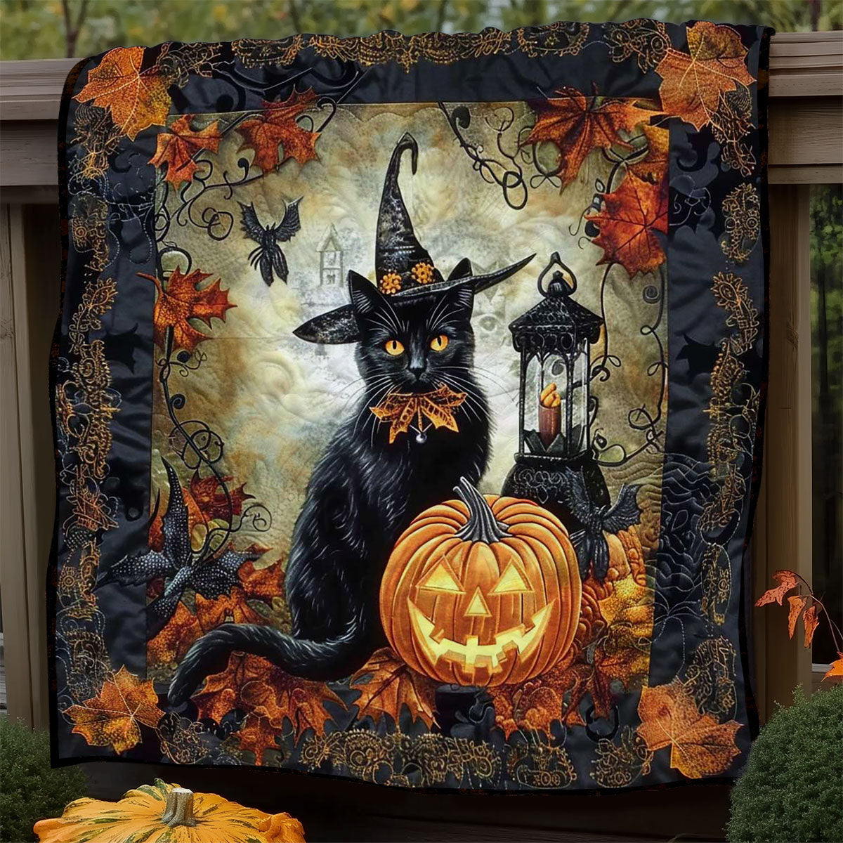 Halloween Black Cat Magic WN1908096CL Quilt Blanket
