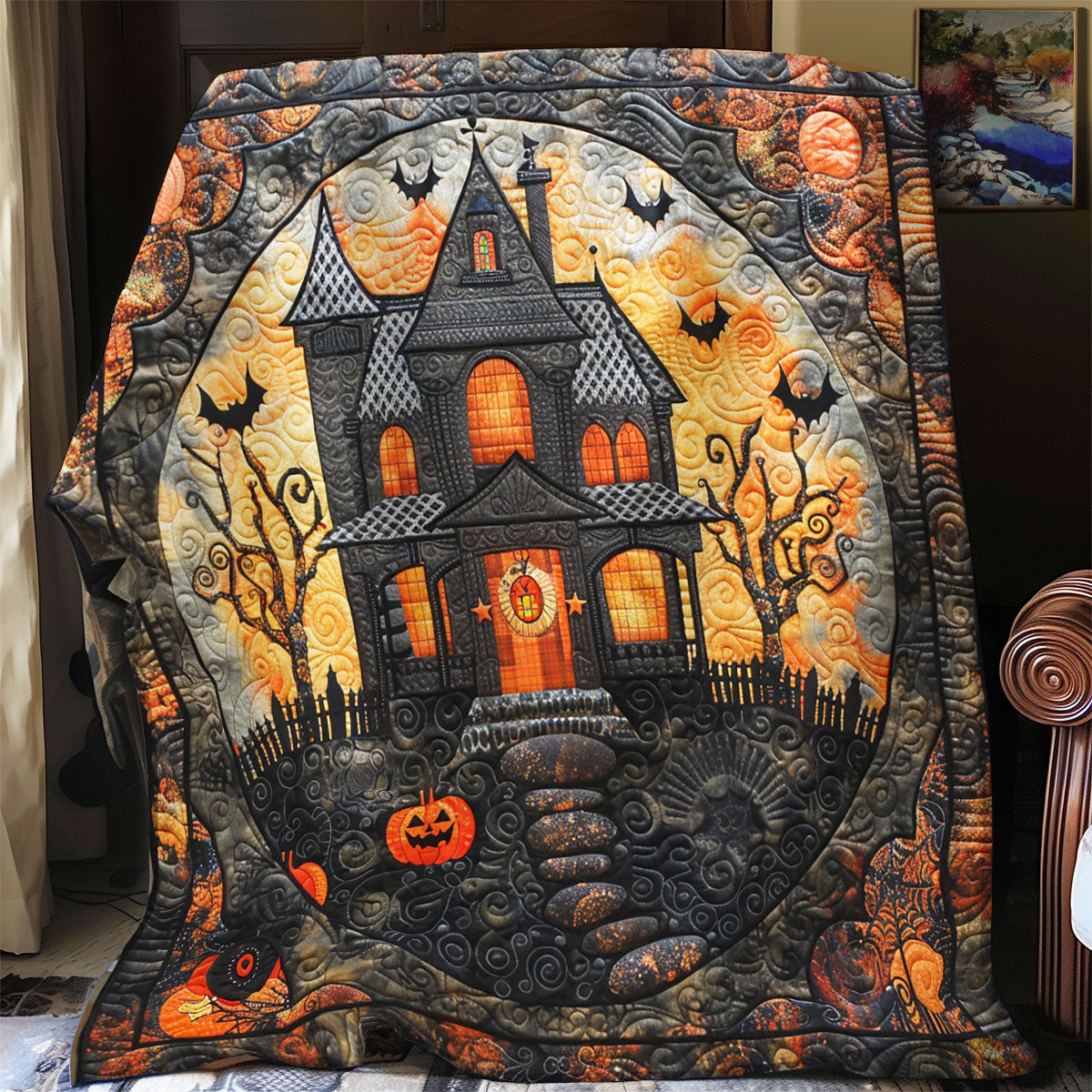 Halloween Mystical Mansion SR1508004CL Quilt Blanket
