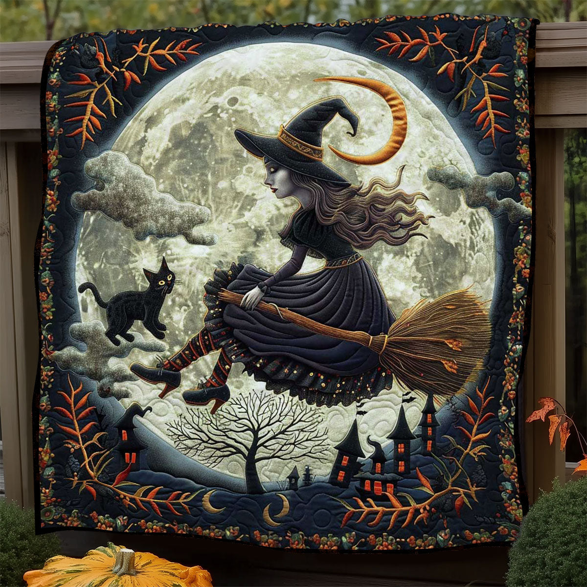 Halloween Witch's Moon WN1908081CL Quilt Blanket