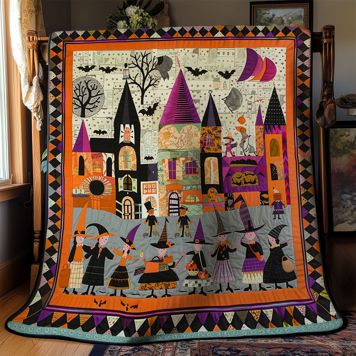 Halloween Witches' Trick Or Treat WN3008042CL Quilt Blanket