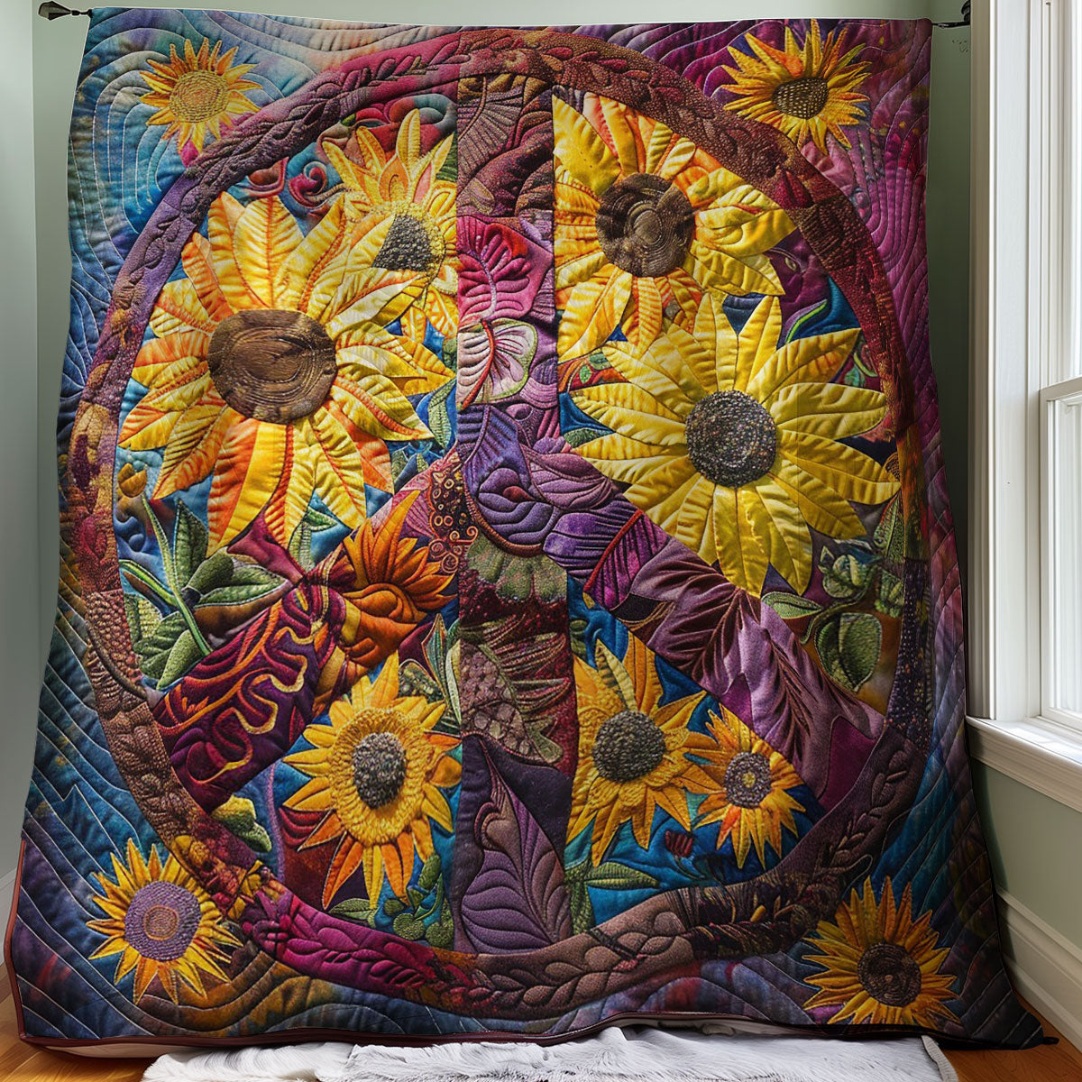 Hippie Sunflowers WM1408062CL Quilt Blanket