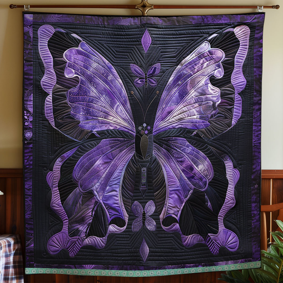 Midnight Butterfly Dance WN0909027CL Quilt Blanket
