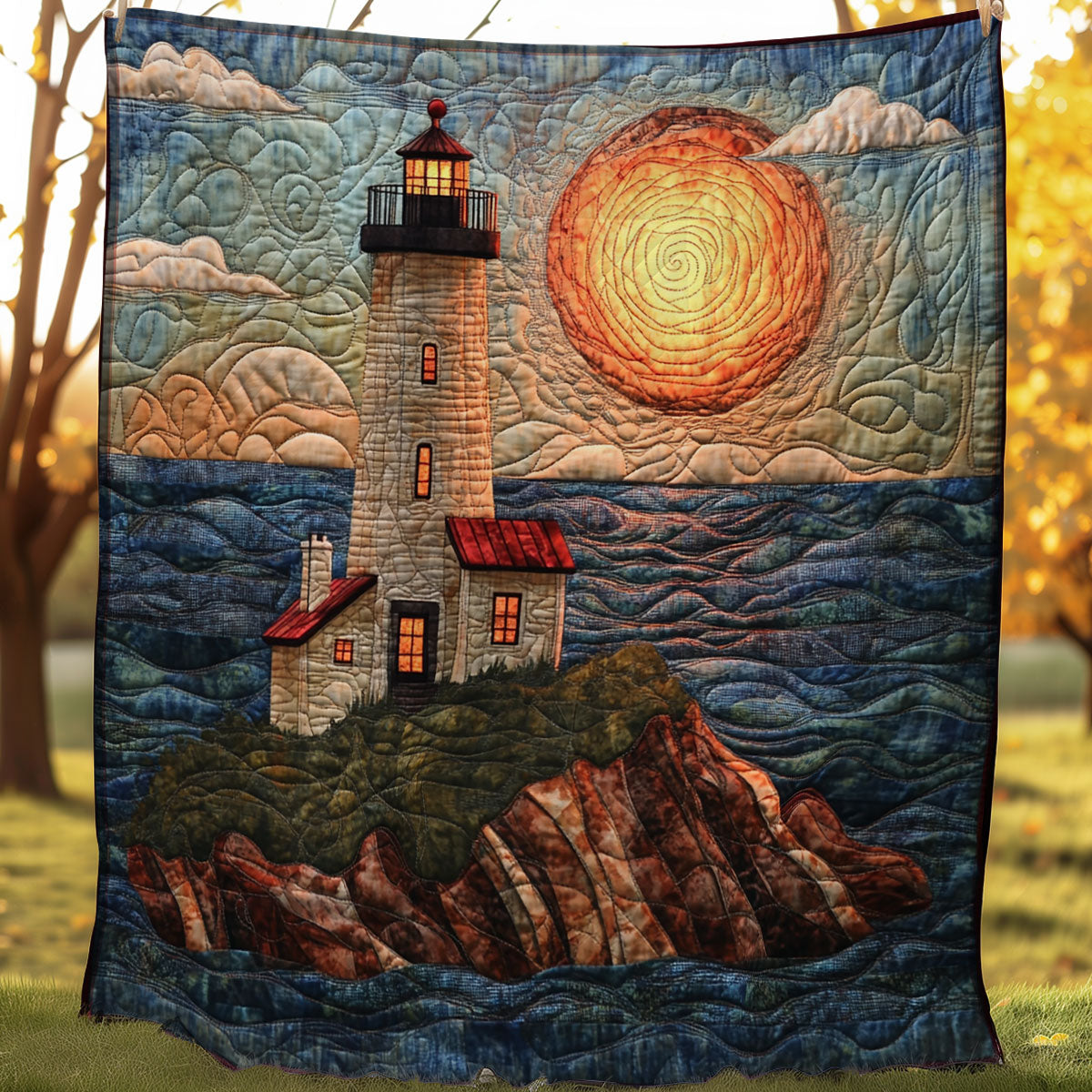 Peaceful Lighthouse WN0108071CL Quilt Blanket