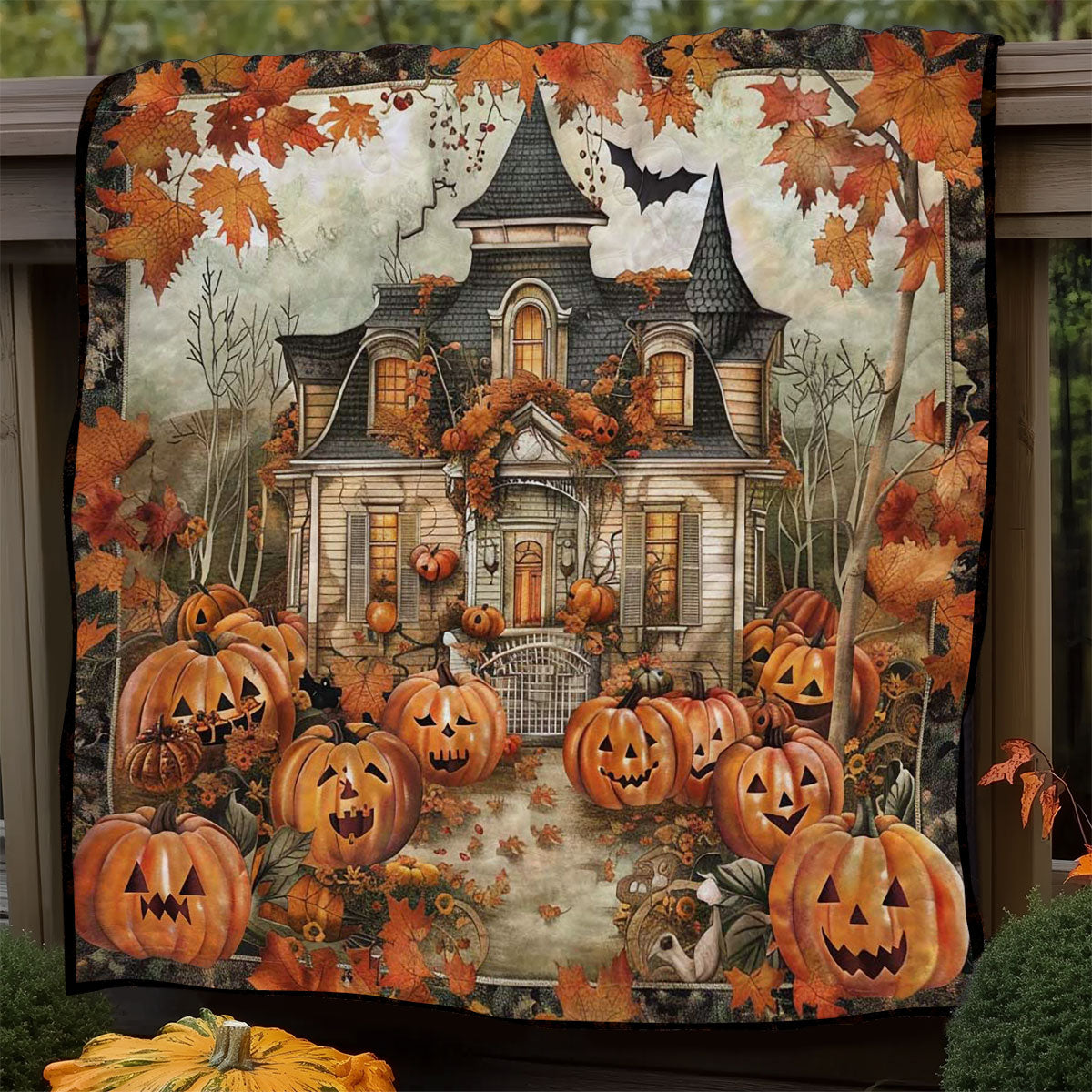 Pumpkin Haunted Haven WN1908064CL Quilt Blanket