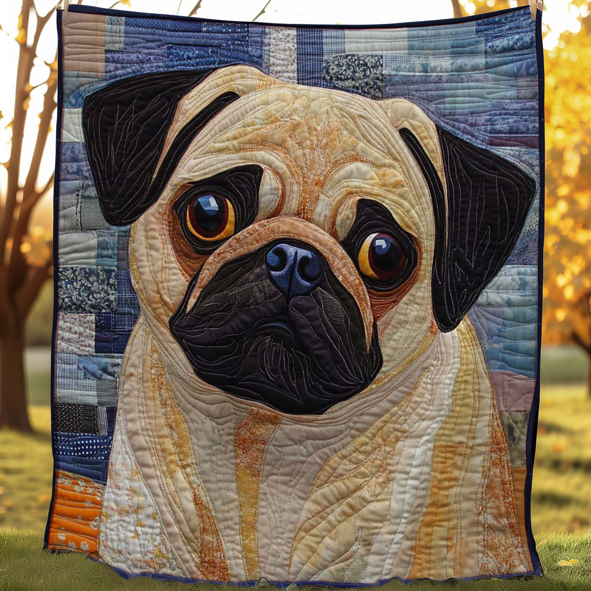 Snuggle Pug WN0508016CL Quilt Blanket