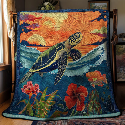 Sunset Turtle Blossom WN1709055CL Quilt Blanket