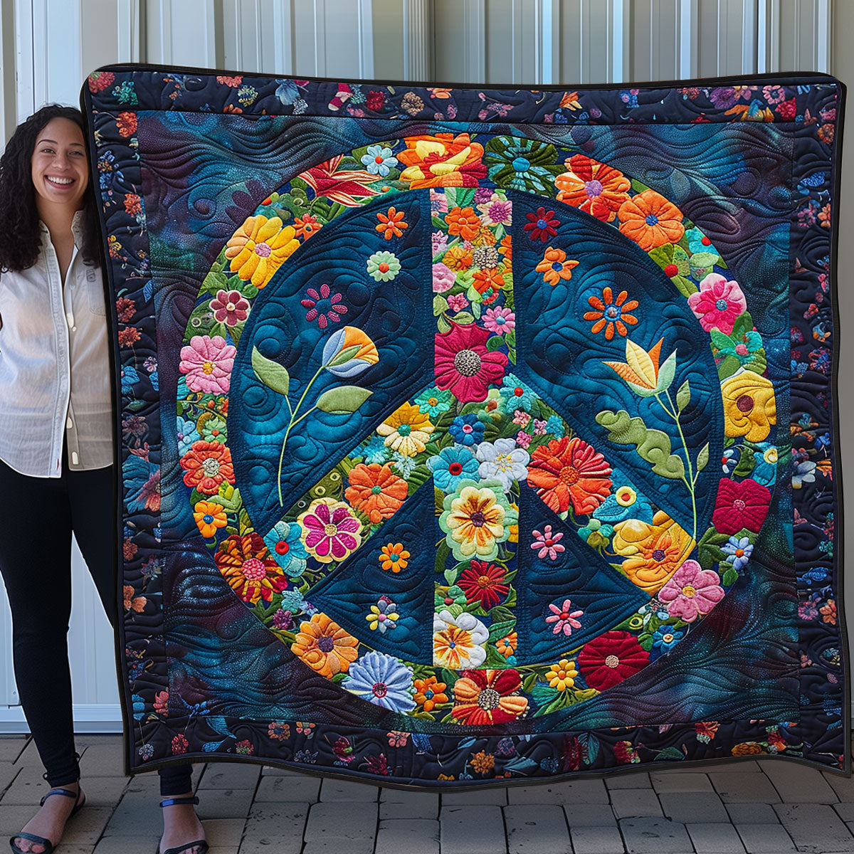 Trippy Hippie Sign SR1008031CL Quilt Blanket