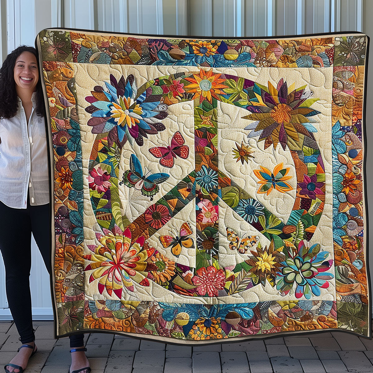 Trippy Hippie Sign SR1008032CL Quilt Blanket