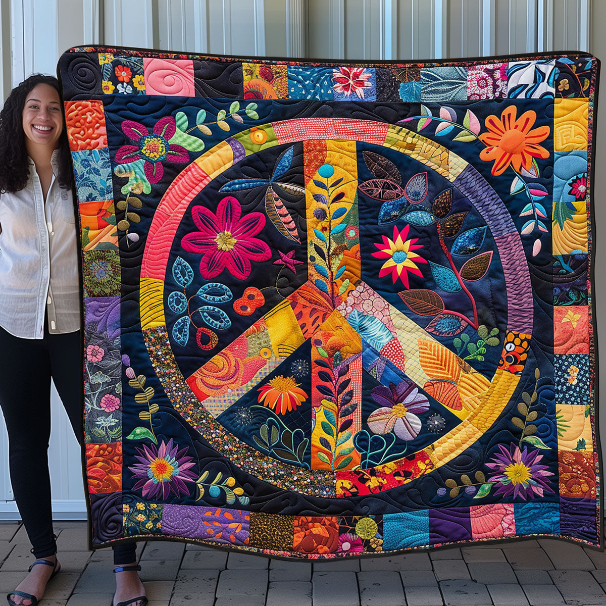 Trippy Hippie Sign SR1008033CL Quilt Blanket