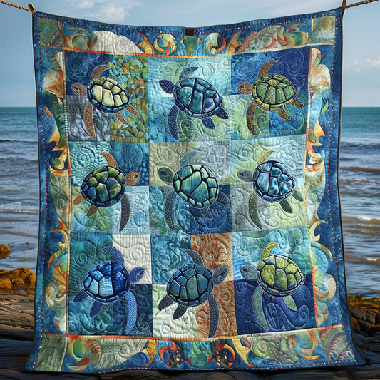 Turtle Blues WN0808047CL Quilt Blanket