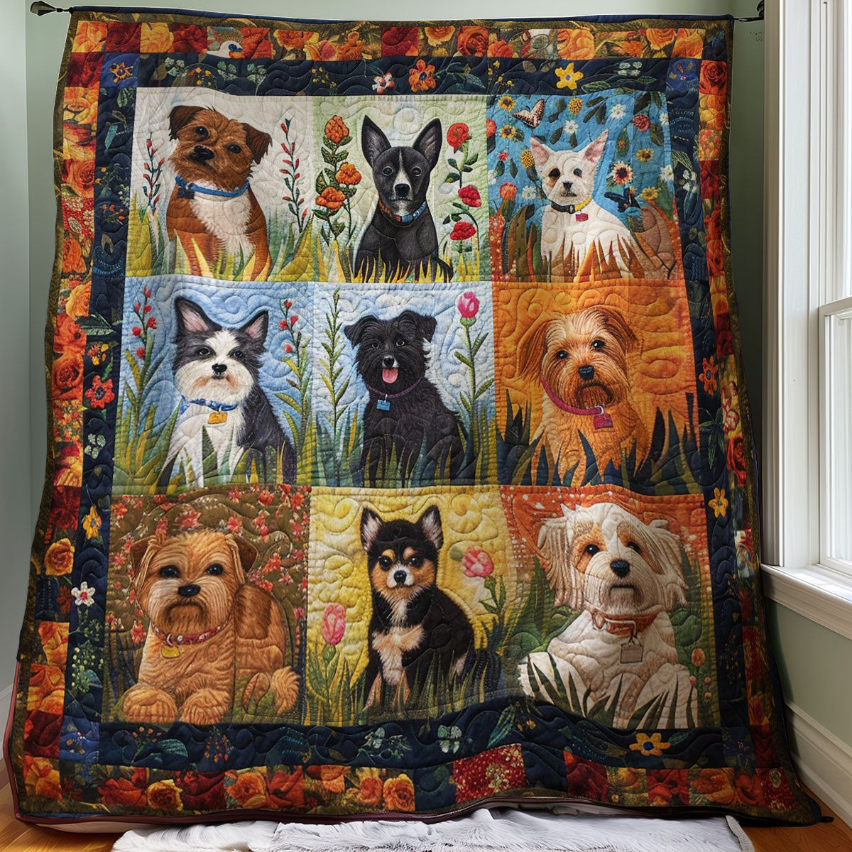 Type Of Dogs WM1008083CL Quilt Blanket