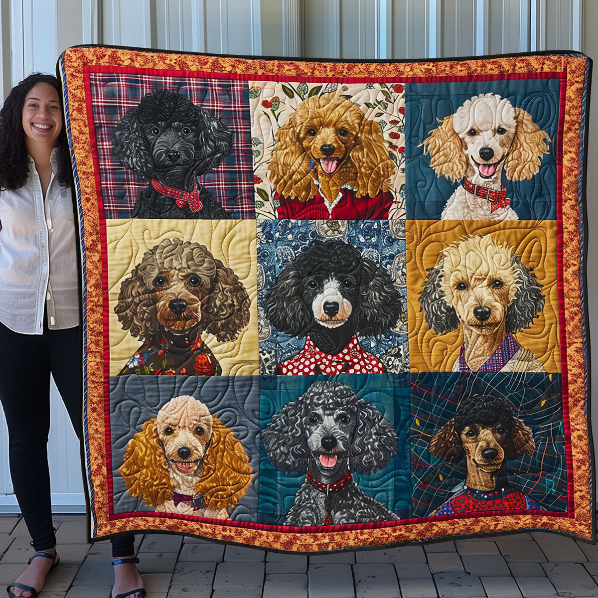 Vintage Poodle SR1008007CL Quilt Blanket