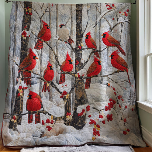 Winter Cardinals WM3107001CL Quilt Blanket