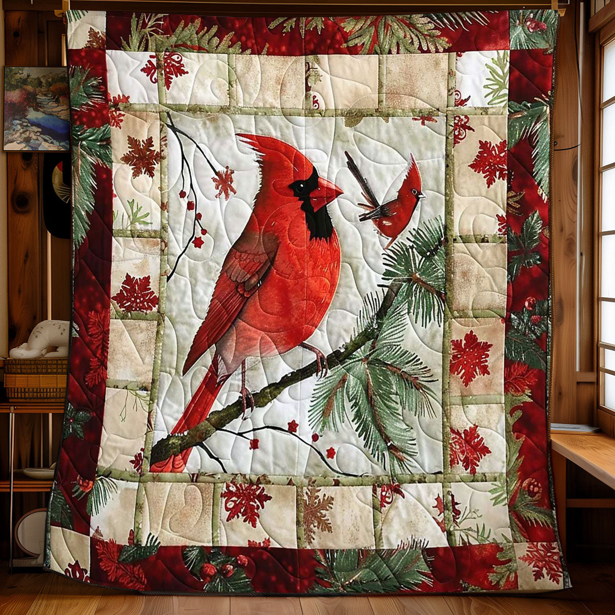 Winter Cardinal Magic WN1008072CL Quilt Blanket