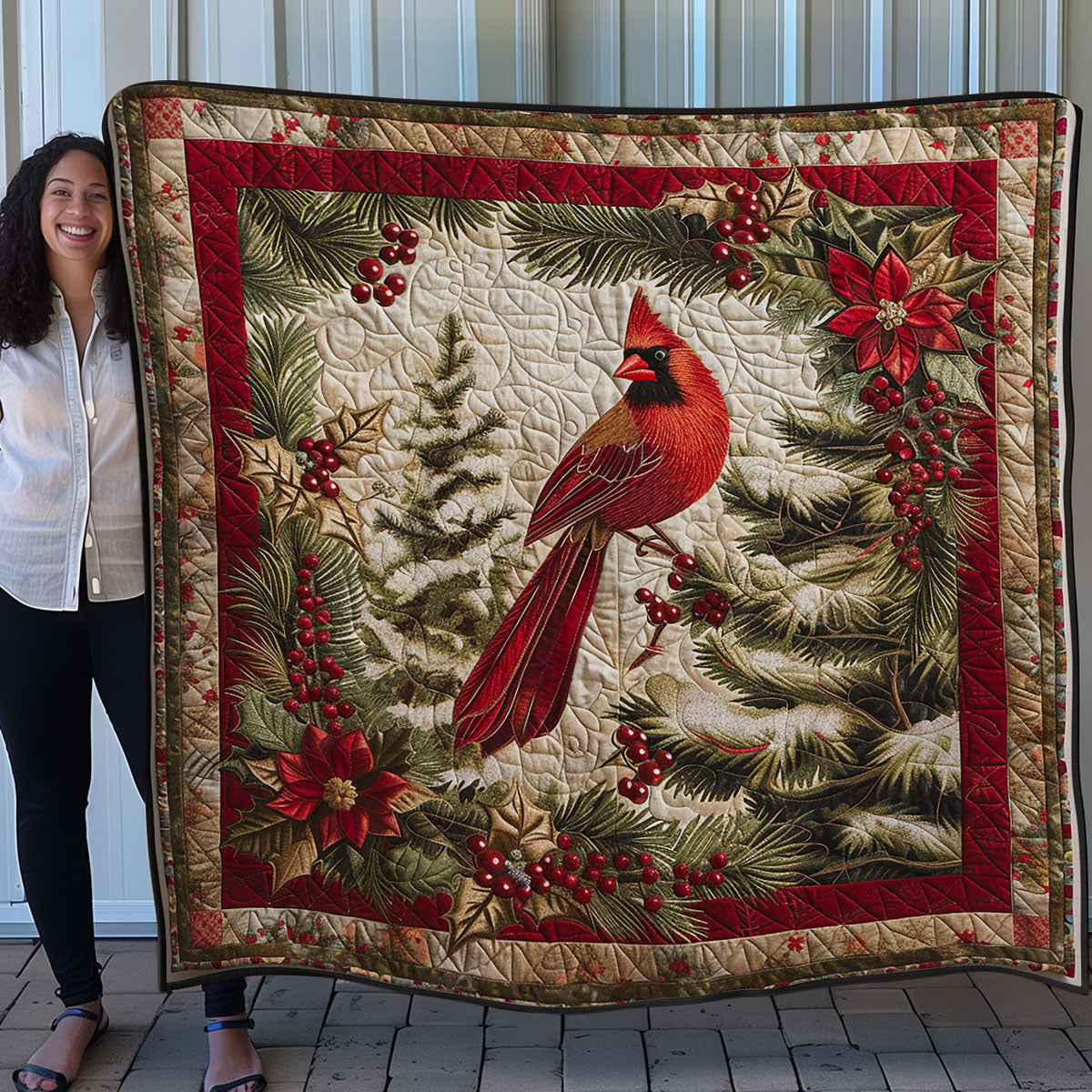 Winter Cardinal SR1408012CL Quilt Blanket