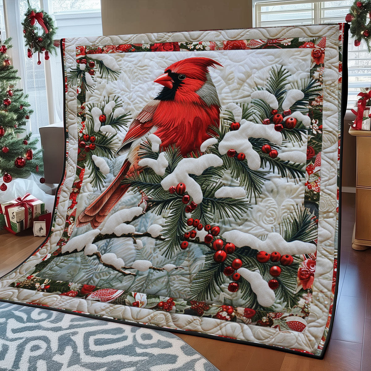 Winter Cardinal SR1908047CL Quilt Blanket