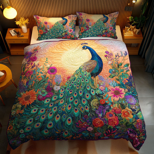 Emerald Peacock WN1102052CL Quilted Bedding Set