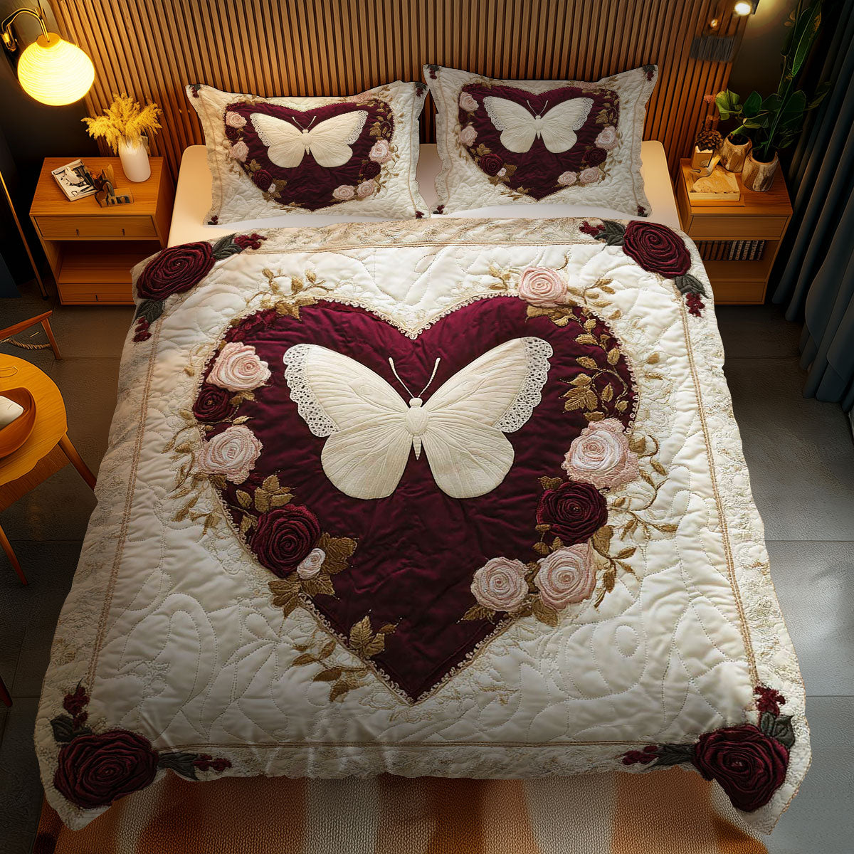 Eternal Butterfly WN1102054CL Quilted Bedding Set