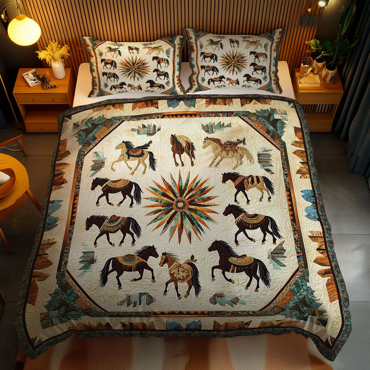 Mystic Horse WN1102066CL Quilted Bedding Set