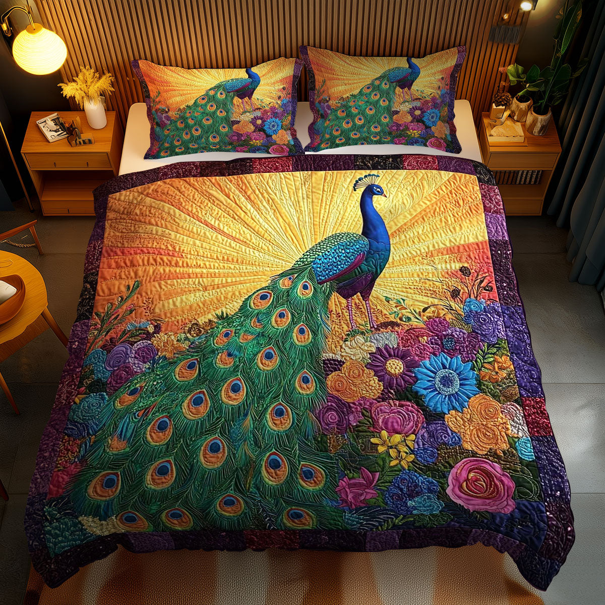Peacock Radiance WN1102072CL Quilted Bedding Set