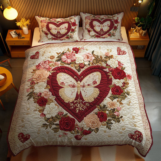 Rose Butterfly WN1102076CL Quilted Bedding Set