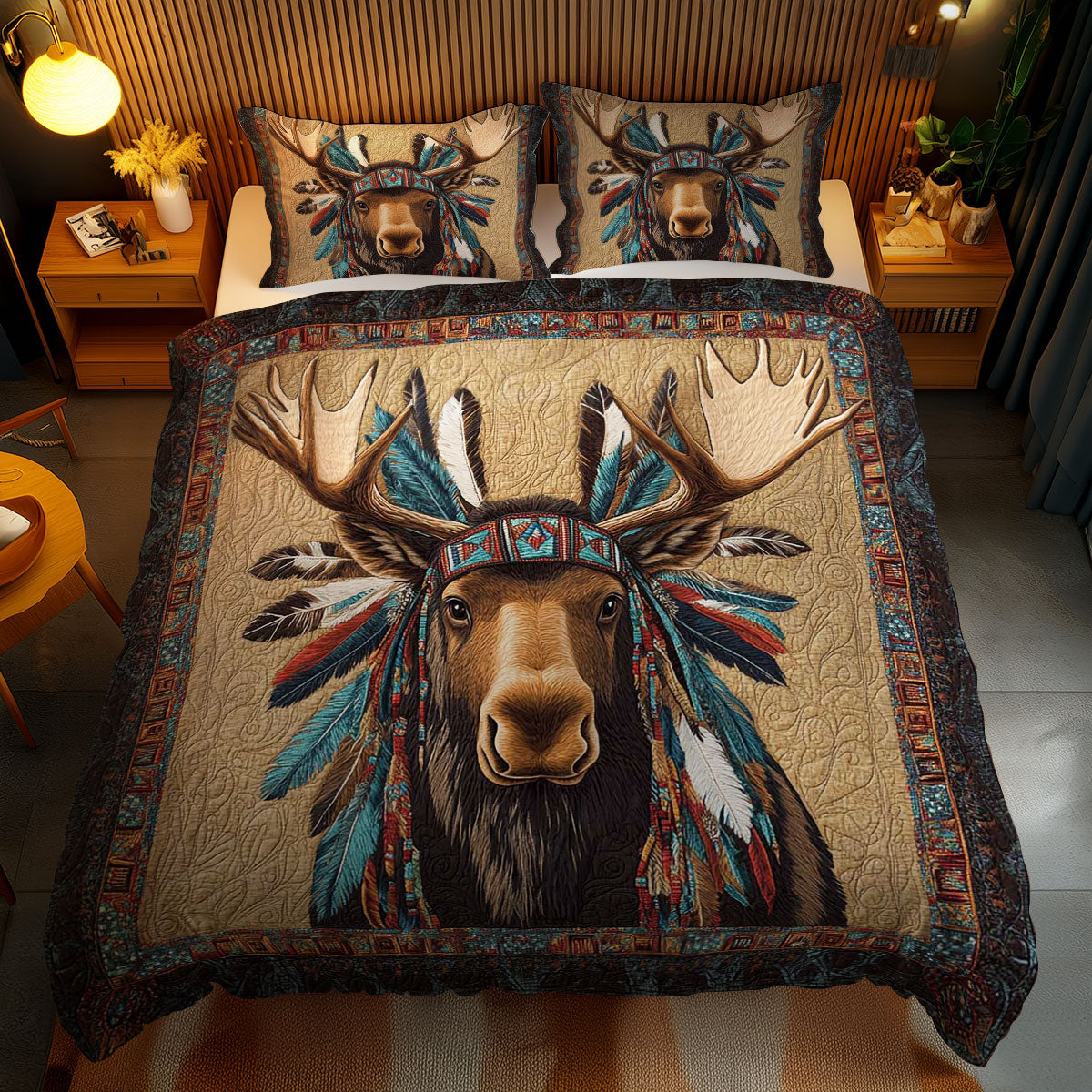 Spirit Moose WN1102081CL Quilted Bedding Set