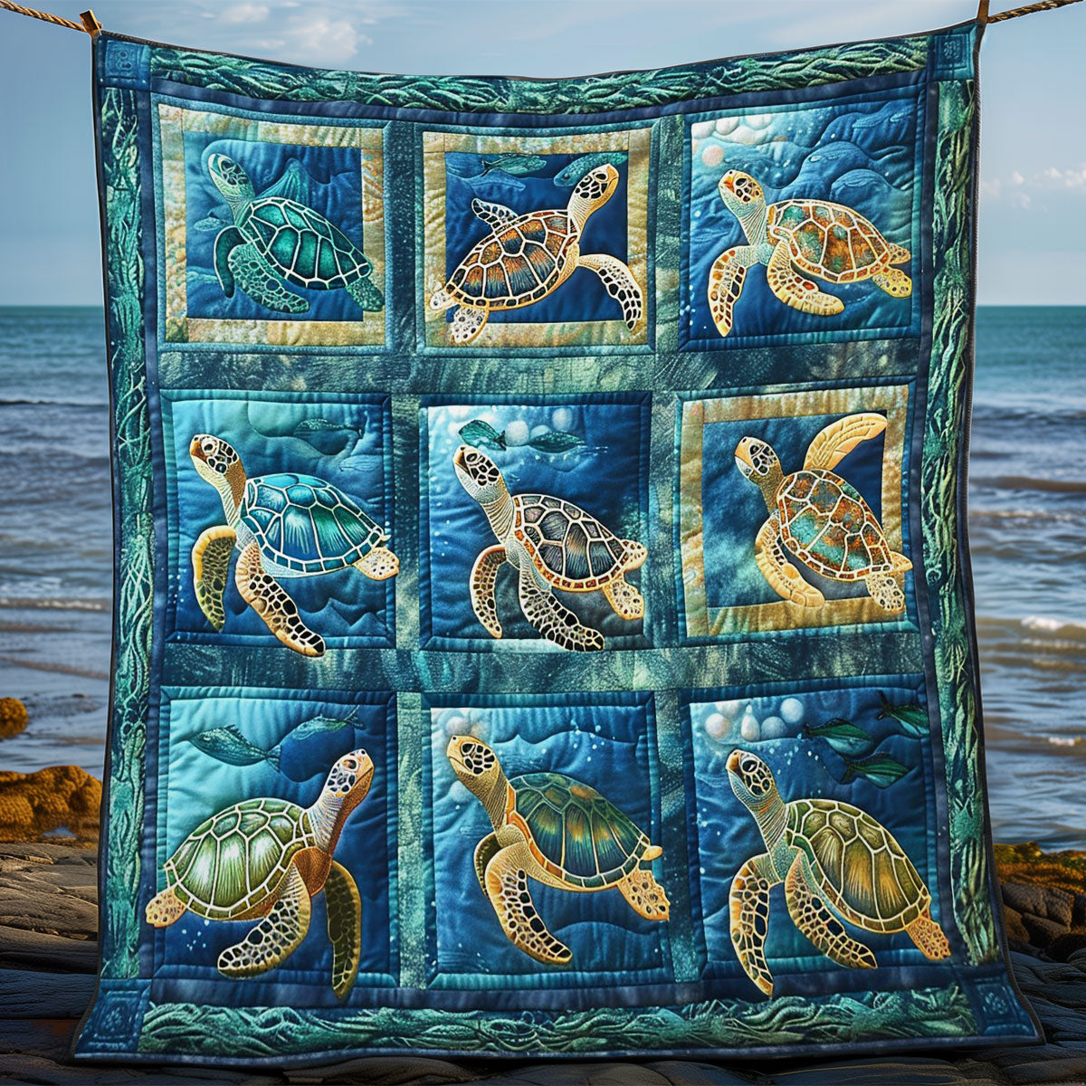 Sea Turtles WO2408031CL Quilt Blanket