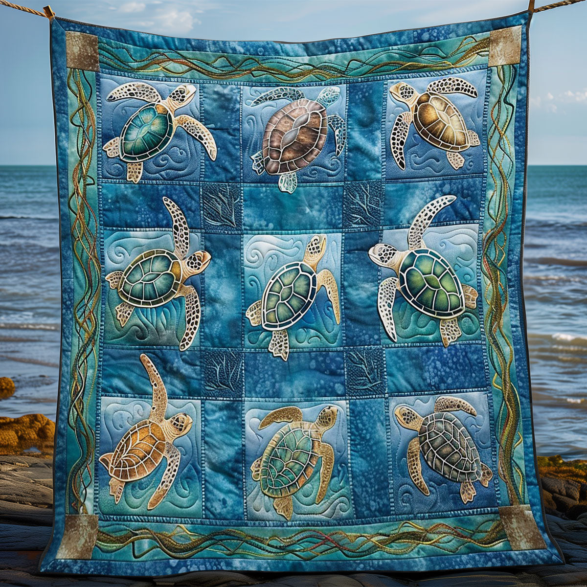 Sea Turtles WO2608030CL Quilt Blanket