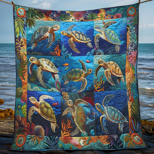 Turtles Sea WO2708028CL Quilt Blanket
