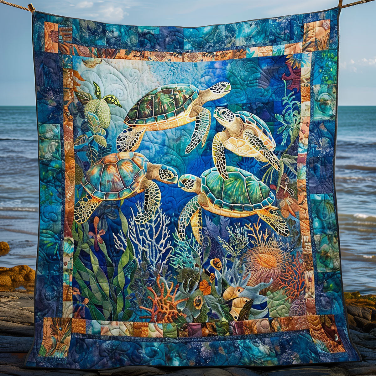Turtles WM1008078CL Quilt Blanket