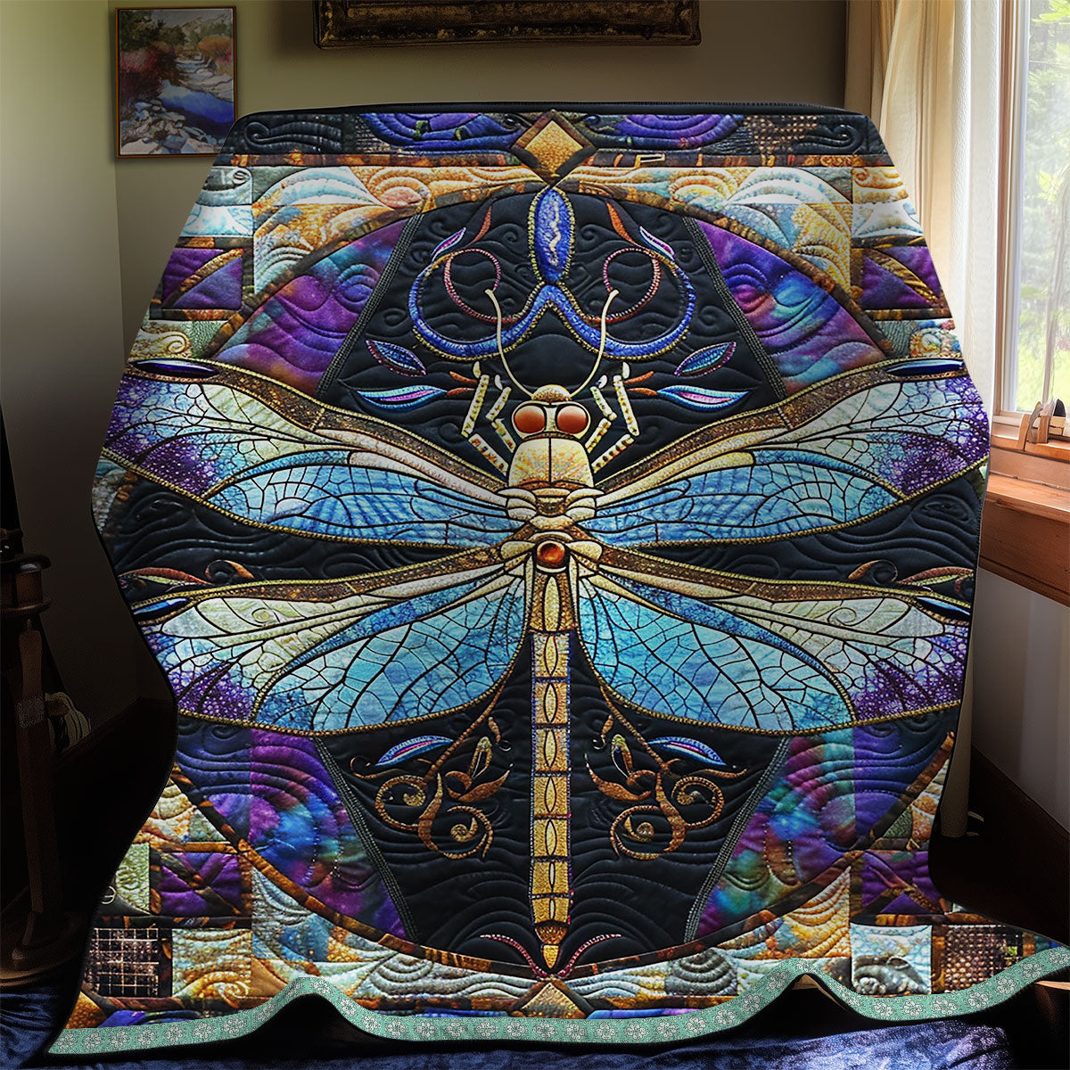 Purple Dragonfly WG2808001CL Quilt Blanket