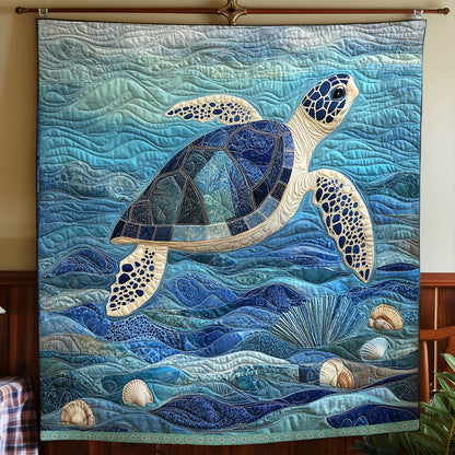 Blue Sea Turtle XR1409018CL Quilt Blanket