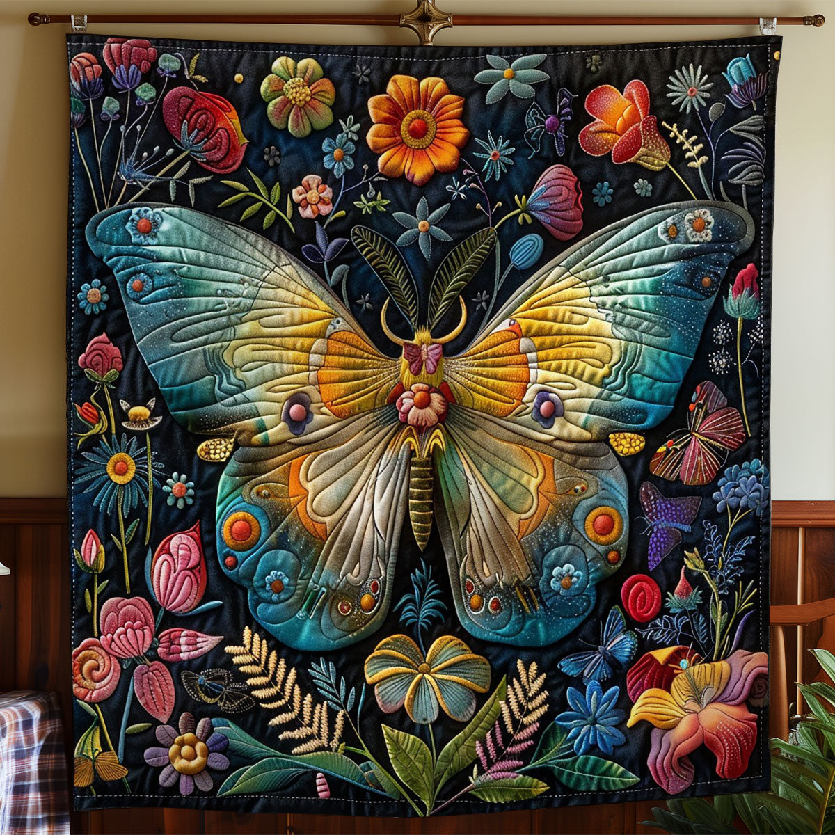Butterfly At The Night WO2908049CL Quilt Blanket